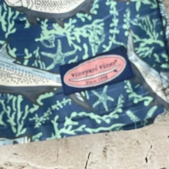 Vineyard Vinces Men's Tropical Tarpon Chappy Trunks Small Swim Blue Fish Sm S - Picture 5 of 11